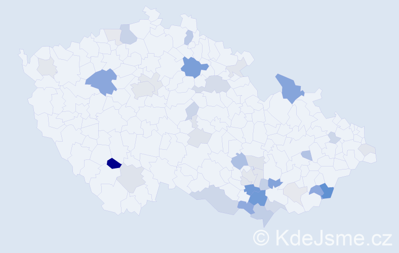 Příjmení: 'Kabela', počet výskytů 94 v celé ČR