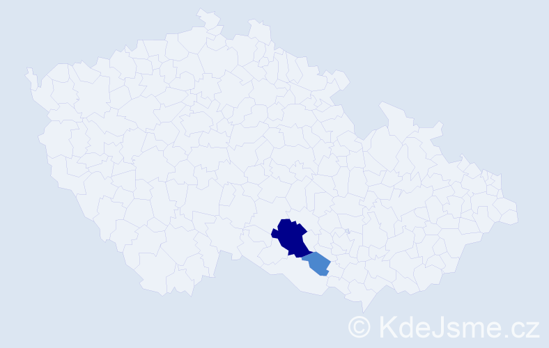 Příjmení: 'Forétarová', počet výskytů 9 v celé ČR