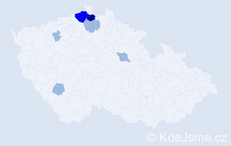 Příjmení: 'Marčal', počet výskytů 11 v celé ČR