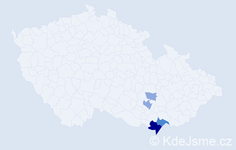 Příjmení: 'Piskatá', počet výskytů 9 v celé ČR