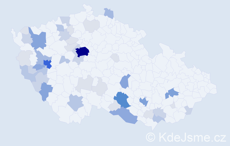 Příjmení: 'Kadera', počet výskytů 149 v celé ČR