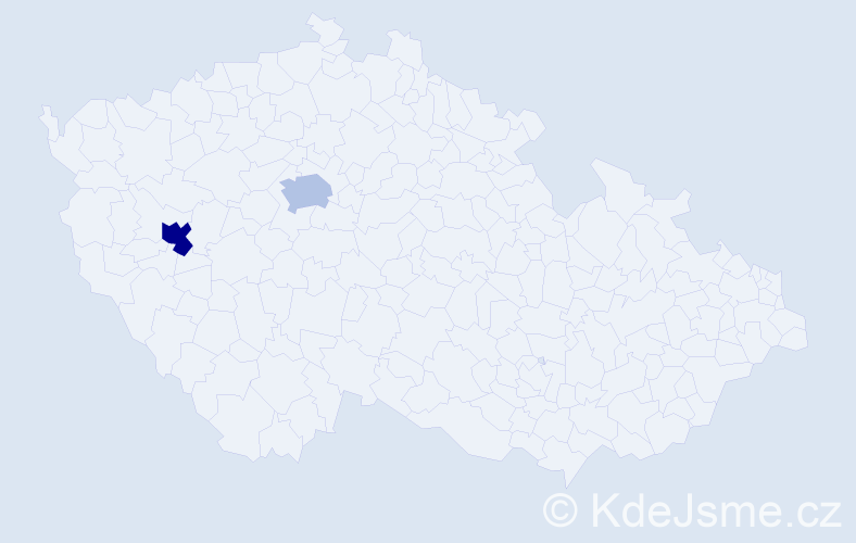 Příjmení: 'Gusejnova', počet výskytů 5 v celé ČR