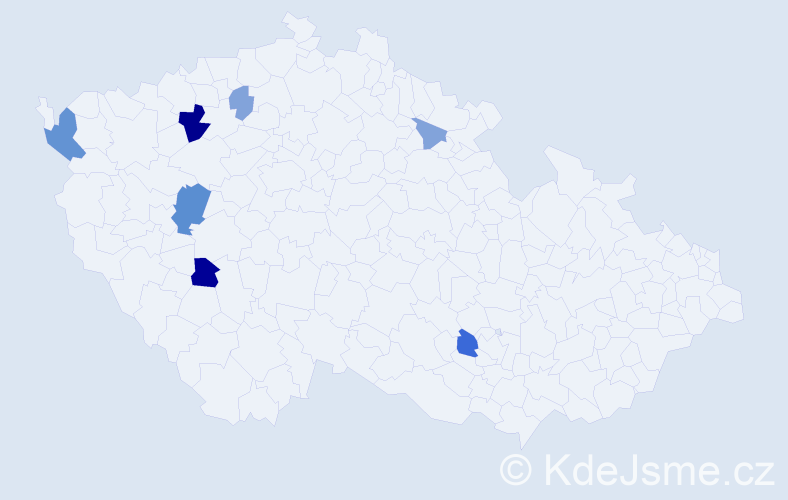 Příjmení: 'Clepacec', počet výskytů 16 v celé ČR