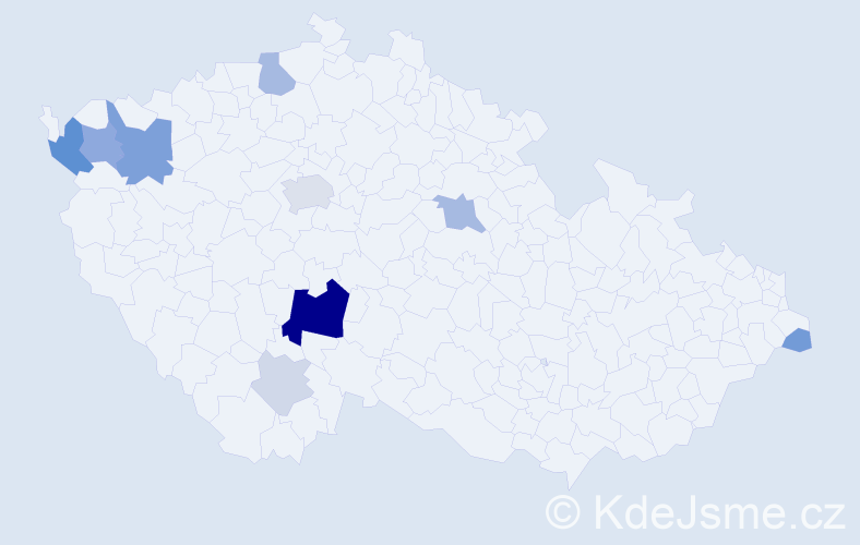Příjmení: 'Trska', počet výskytů 28 v celé ČR