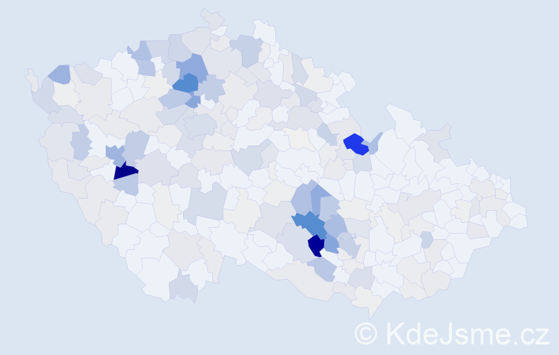 Příjmení: 'Rous', počet výskytů 869 v celé ČR