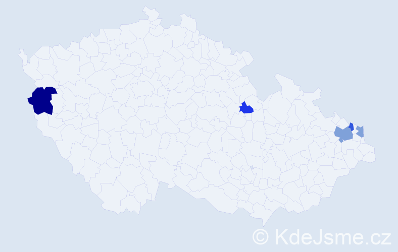 Příjmení: 'Wise', počet výskytů 8 v celé ČR
