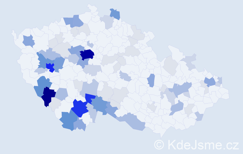 Příjmení: 'Kopačka', počet výskytů 298 v celé ČR