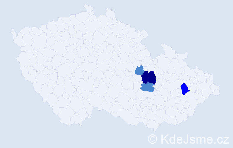 Příjmení: 'Getzel', počet výskytů 10 v celé ČR
