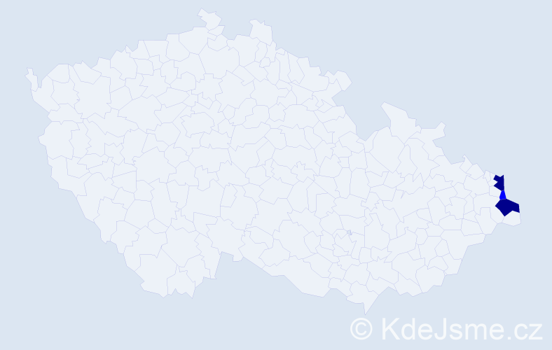 Příjmení: 'Pagacz', počet výskytů 5 v celé ČR