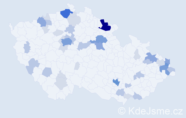 Příjmení: 'Kuric', počet výskytů 111 v celé ČR