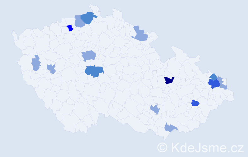 Příjmení: 'Galamboš', počet výskytů 32 v celé ČR