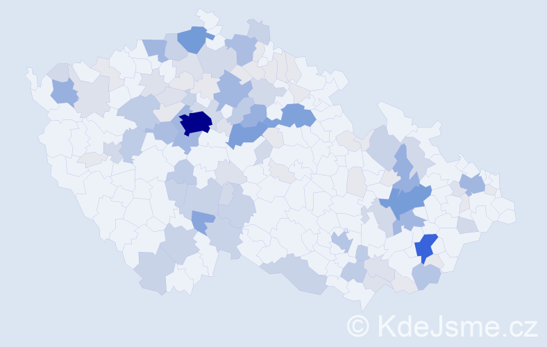 Příjmení: 'Záhora', počet výskytů 394 v celé ČR