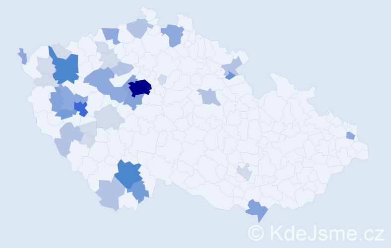 Příjmení: 'Hacker', počet výskytů 112 v celé ČR