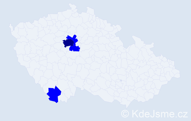 Příjmení: 'Bardiovský', počet výskytů 5 v celé ČR