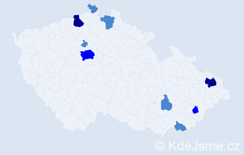 Příjmení: 'Volko', počet výskytů 15 v celé ČR