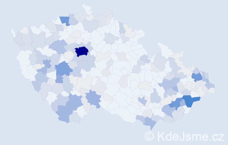 Příjmení: 'Janota', počet výskytů 870 v celé ČR