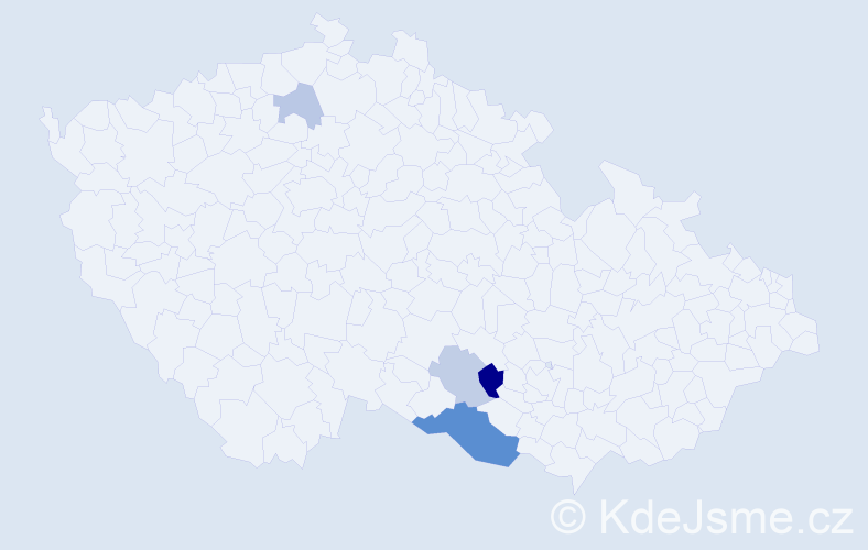 Příjmení: 'Prekl', počet výskytů 9 v celé ČR