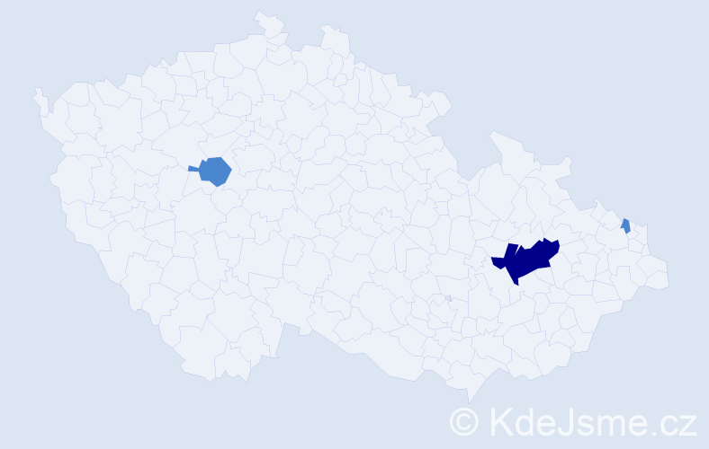 Příjmení: 'Mastela', počet výskytů 5 v celé ČR