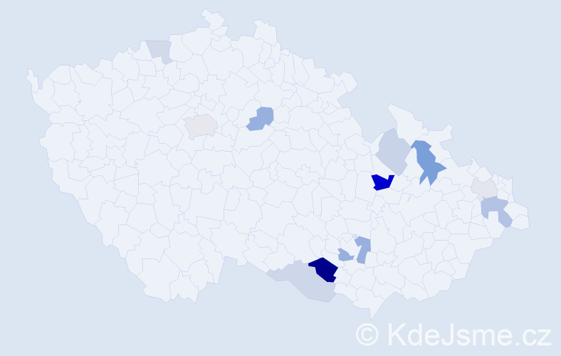 Příjmení: 'Konrad', počet výskytů 21 v celé ČR