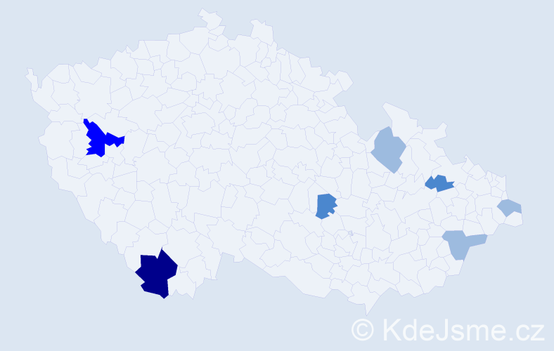 Příjmení: 'Macáš', počet výskytů 14 v celé ČR
