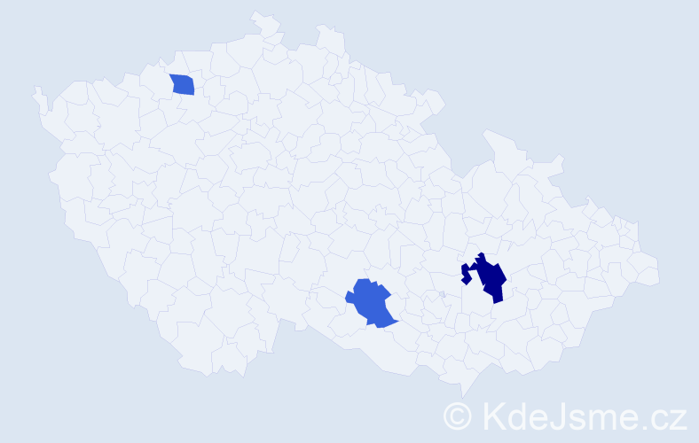 Příjmení: 'Chapčaková', počet výskytů 4 v celé ČR