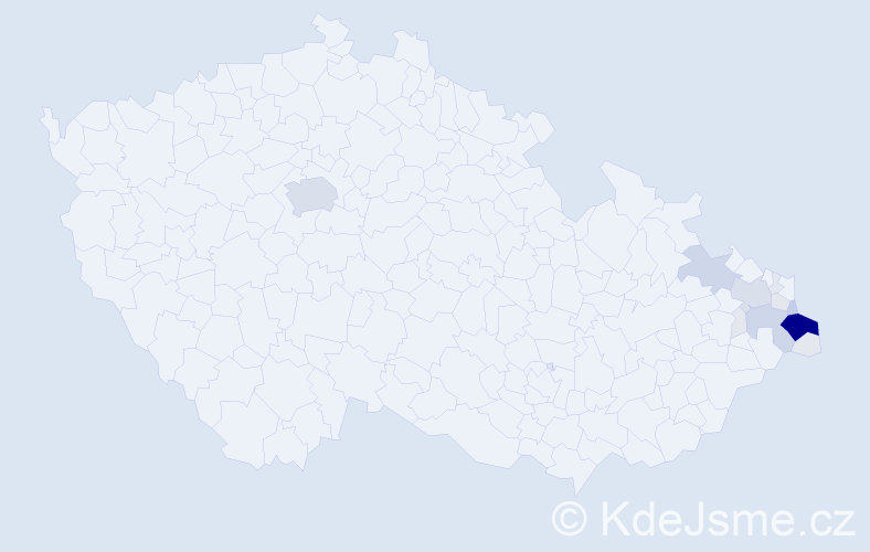 Příjmení: 'Babilonová', počet výskytů 62 v celé ČR