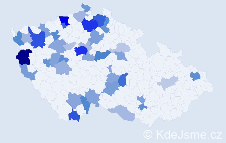 Příjmení: 'Dong', počet výskytů 116 v celé ČR