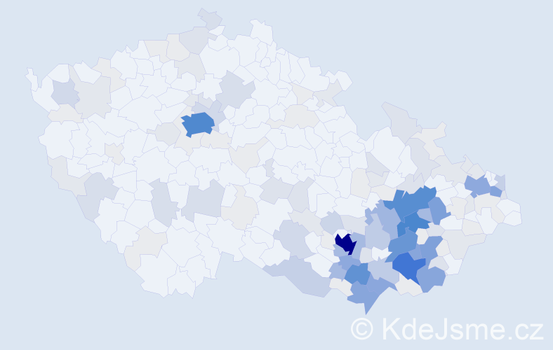 Příjmení: 'Krejčiřík', počet výskytů 670 v celé ČR