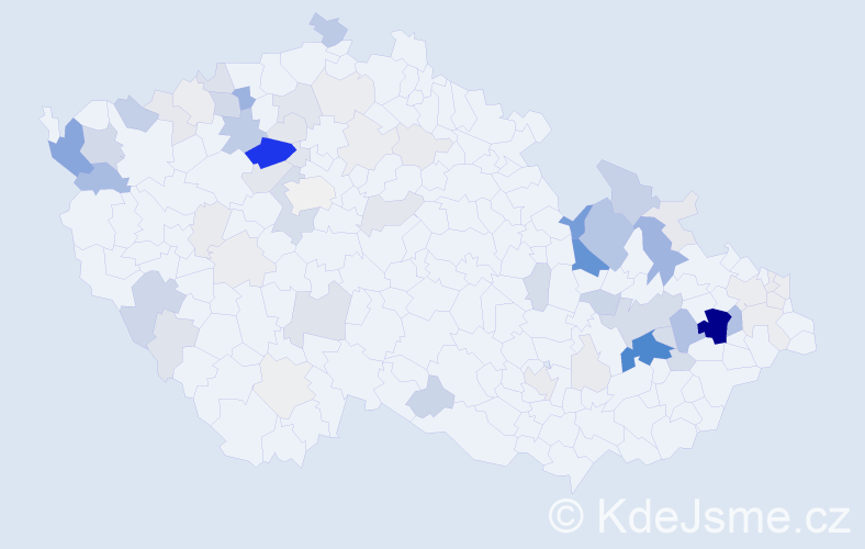 Příjmení: 'Girga', počet výskytů 275 v celé ČR