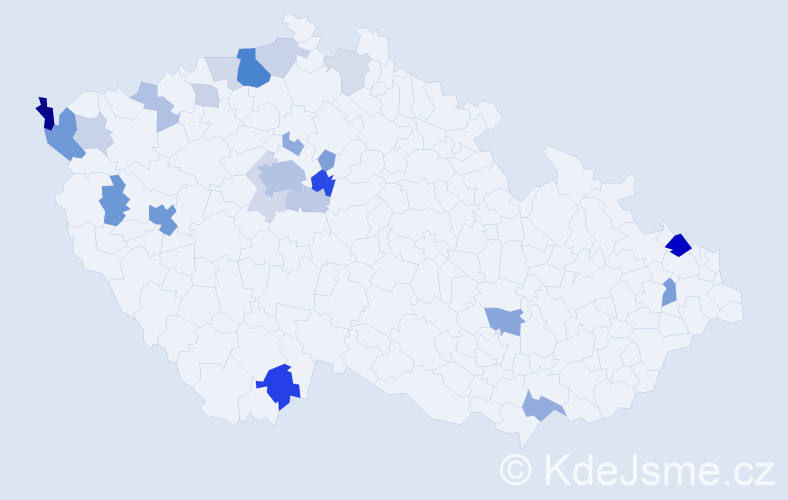 Příjmení: 'Bernhardtová', počet výskytů 62 v celé ČR