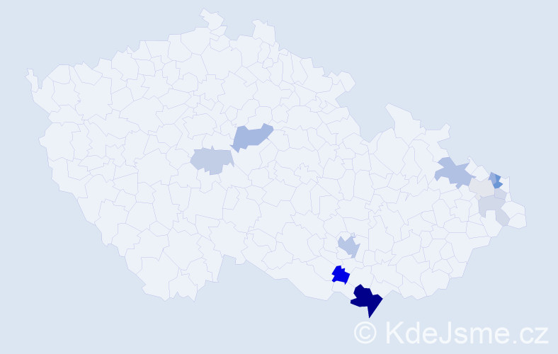 Příjmení: 'Bartošic', počet výskytů 30 v celé ČR