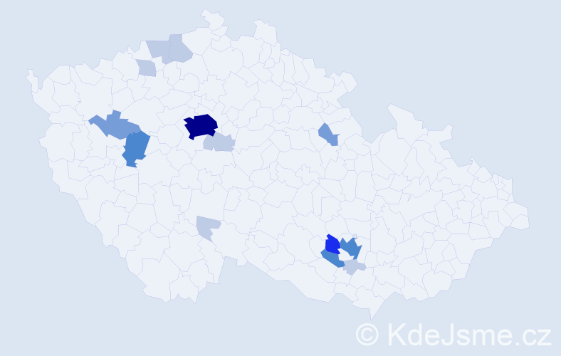 Příjmení: 'Enžlová', počet výskytů 44 v celé ČR