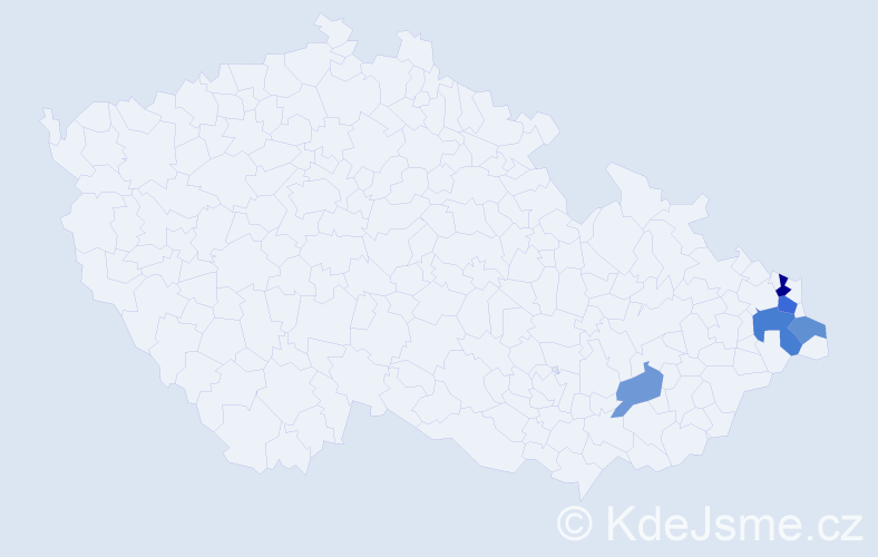 Příjmení: 'Pustovková', počet výskytů 8 v celé ČR