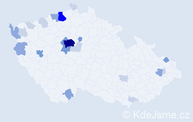 Příjmení: 'Bernhardt', počet výskytů 61 v celé ČR