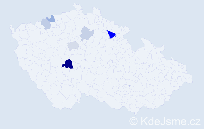 Příjmení: 'Csányi', počet výskytů 14 v celé ČR