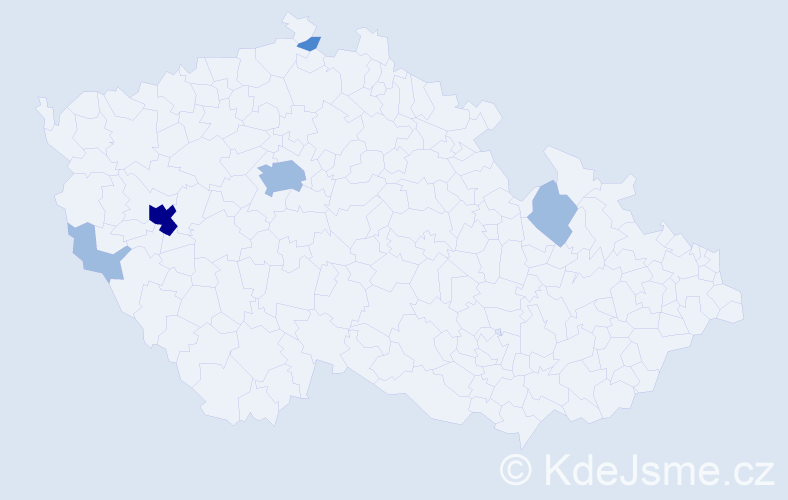 Příjmení: 'Velleková', počet výskytů 9 v celé ČR