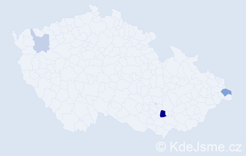 Příjmení: 'Kang', počet výskytů 6 v celé ČR