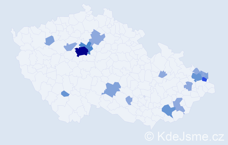 Příjmení: 'Piačková', počet výskytů 43 v celé ČR