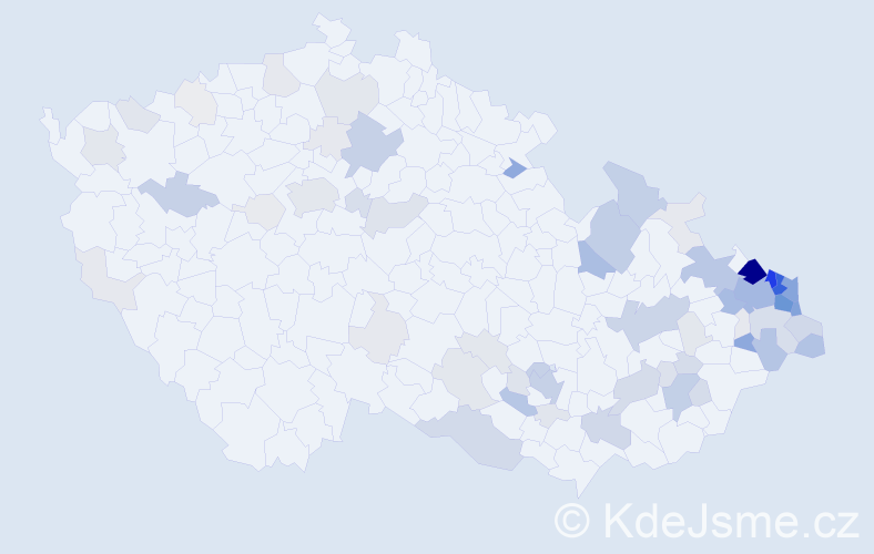 Příjmení: 'Kania', počet výskytů 345 v celé ČR