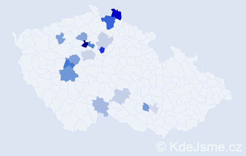 Příjmení: 'Dörfl', počet výskytů 41 v celé ČR