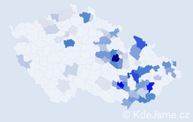 Příjmení: 'Holomek', počet výskytů 386 v celé ČR