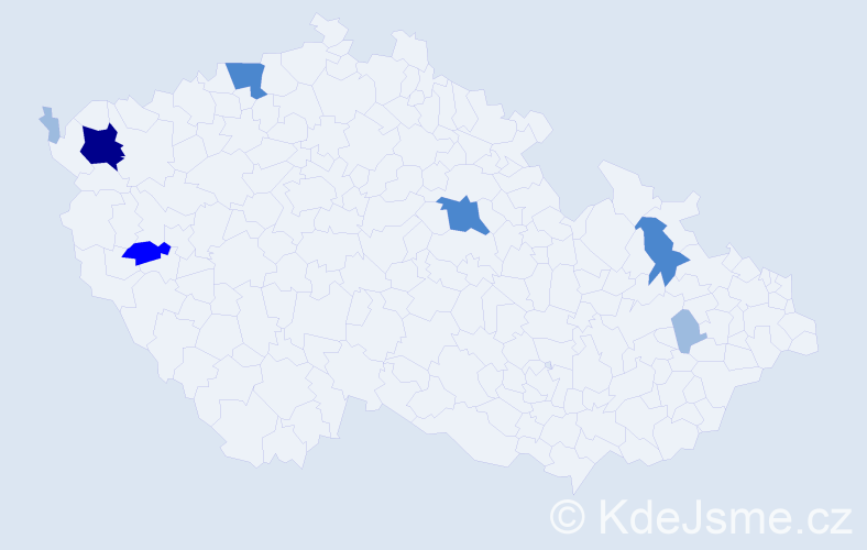 Příjmení: 'Pehaničová', počet výskytů 15 v celé ČR