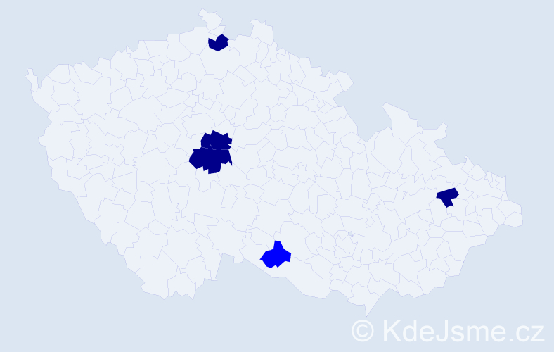 Příjmení: 'Chloupá', počet výskytů 9 v celé ČR