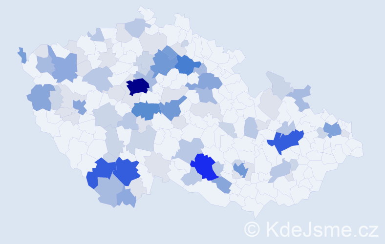 Příjmení: 'Muška', počet výskytů 308 v celé ČR