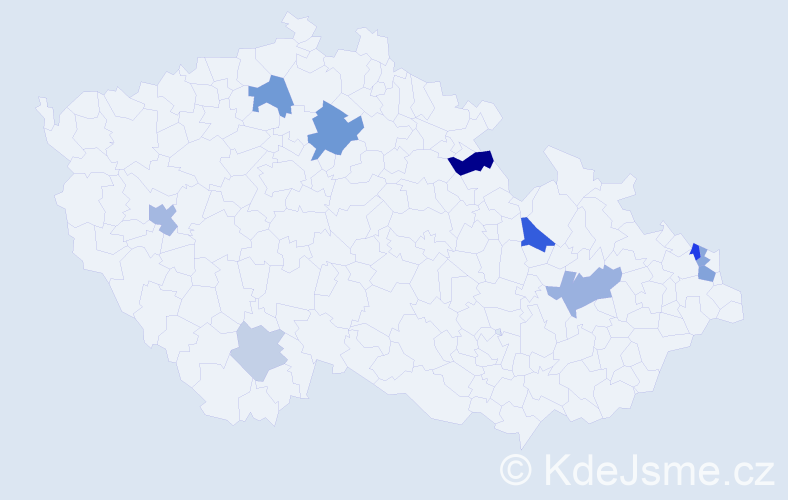 Příjmení: 'Turczyn', počet výskytů 19 v celé ČR