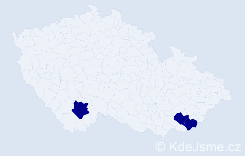 Příjmení: 'Rybarčáková', počet výskytů 3 v celé ČR