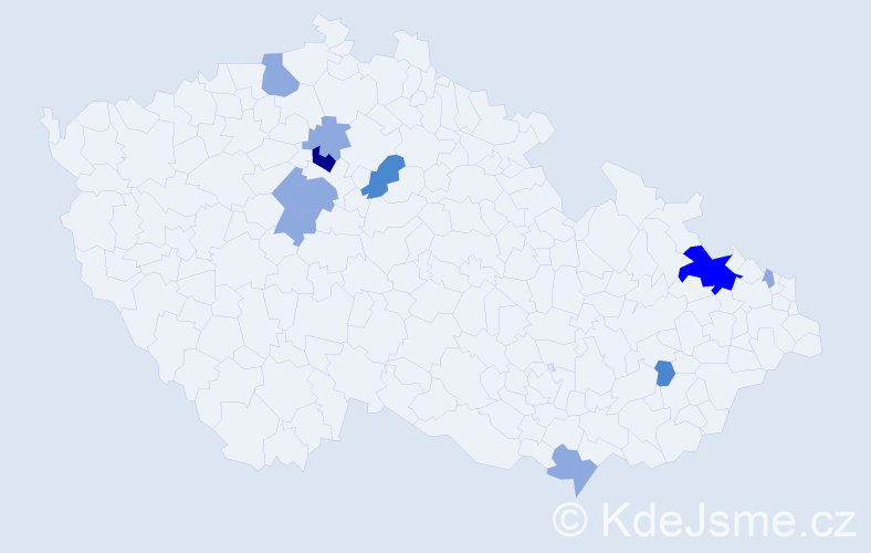 Příjmení: 'Kaul', počet výskytů 22 v celé ČR
