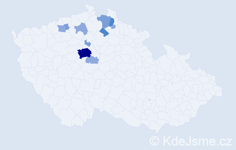 Příjmení: 'Koušková', počet výskytů 23 v celé ČR