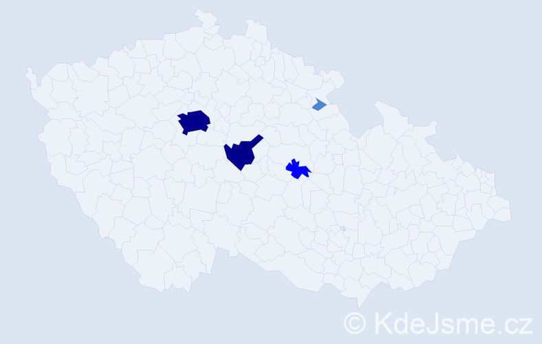 Příjmení: 'Castle', počet výskytů 9 v celé ČR