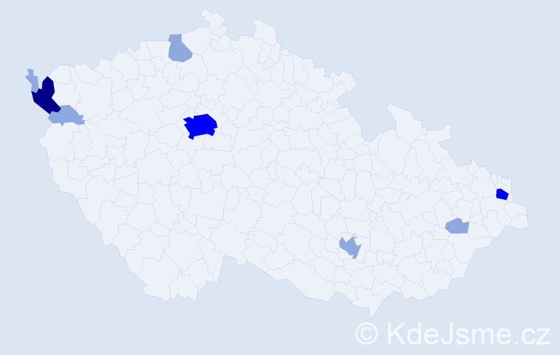Příjmení: 'Pilip', počet výskytů 18 v celé ČR